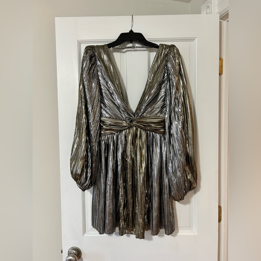 Sabina Musayev Metallic Dress Size Large